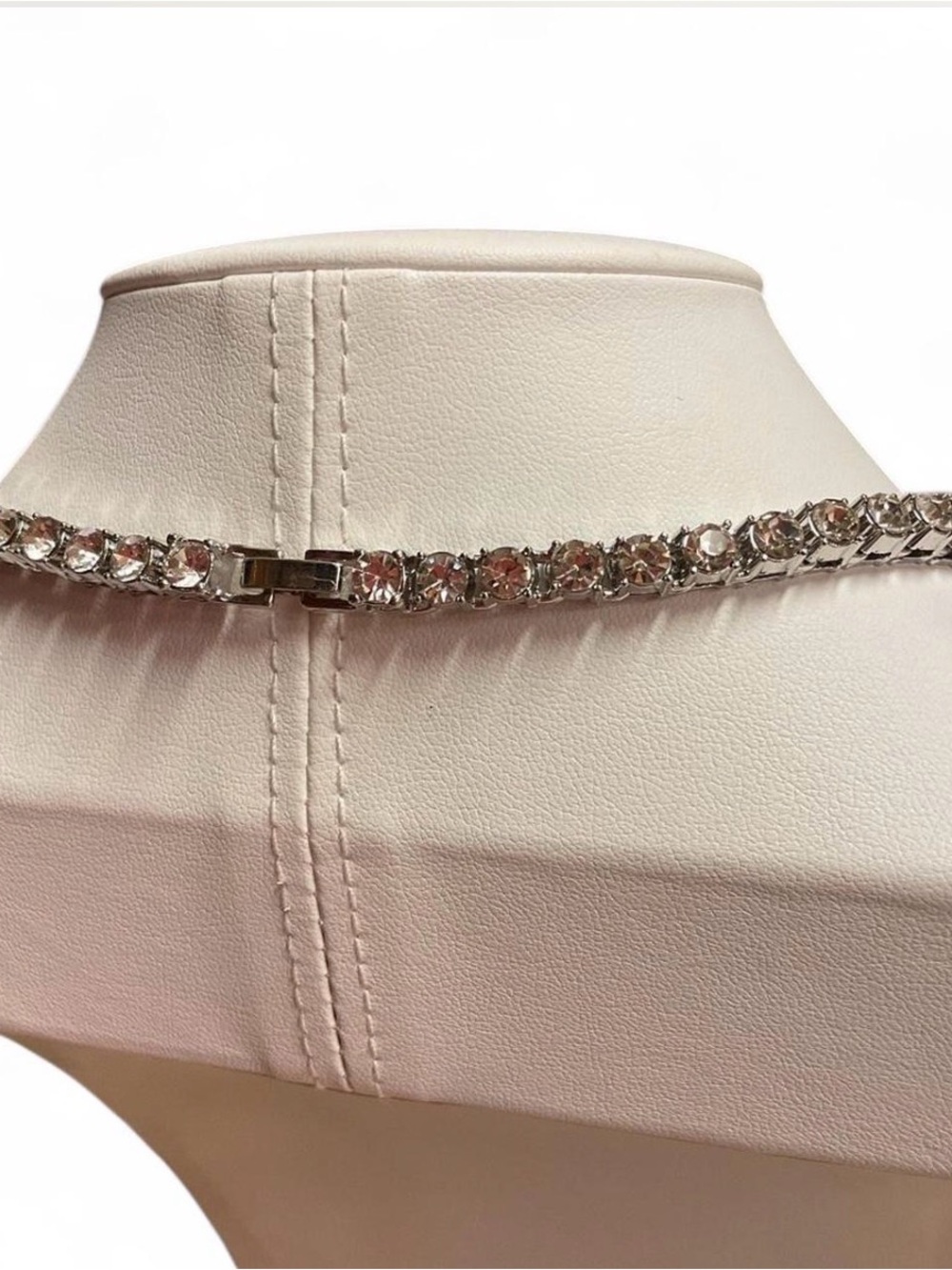 Silver Rhinestone Necklace - Picture 3 of 6